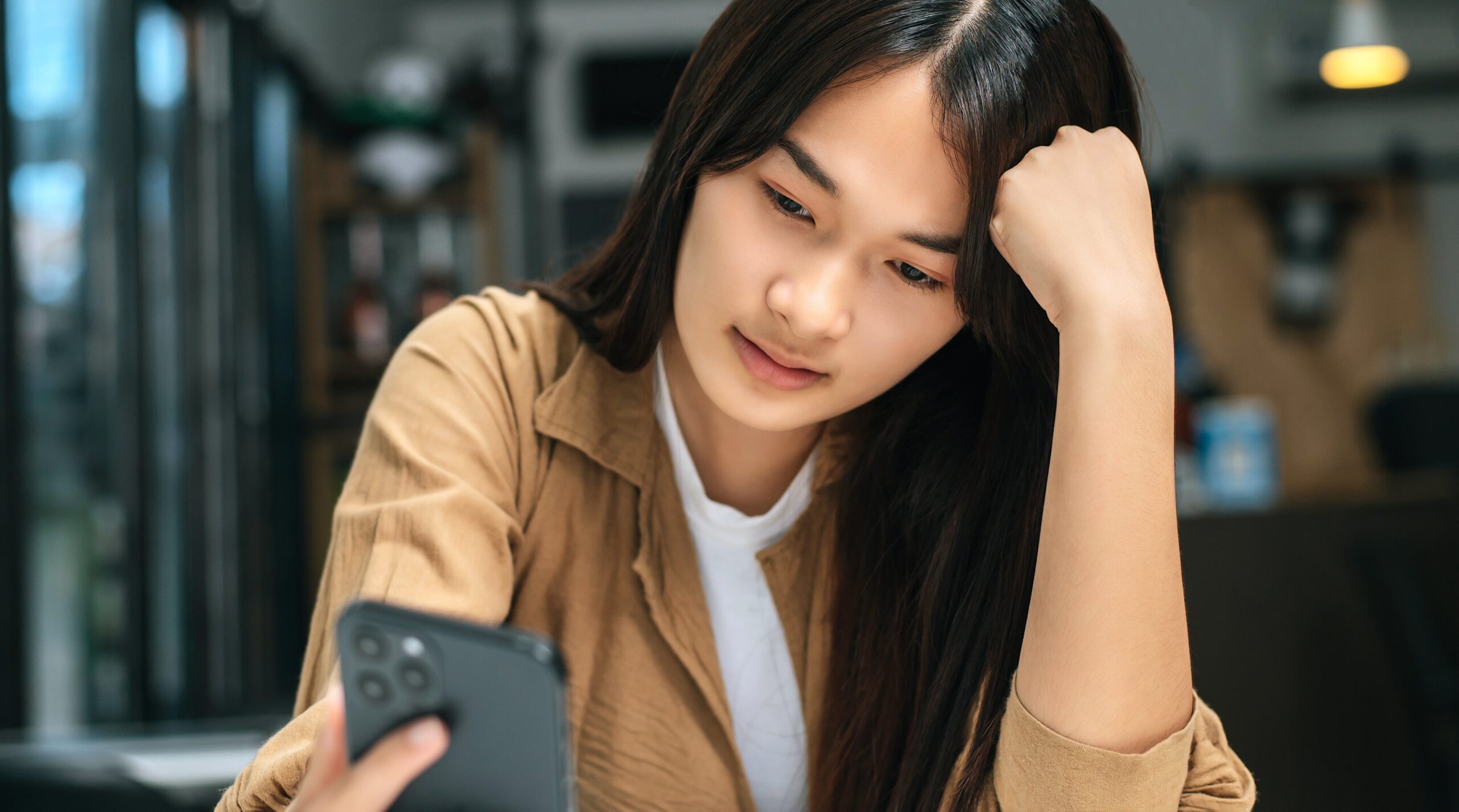 11. Asian worried girl